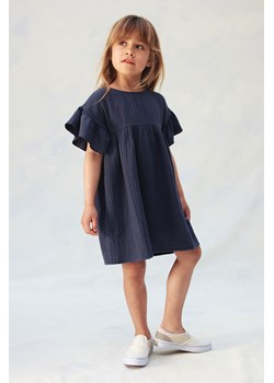 H & M - Sukienka z bawełnianego muślinu - Niebieski ze sklepu H&M w kategorii Sukienki dziewczęce - zdjęcie 173672829