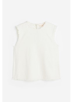 H & M - Jedwabny top z falbankami - Biały ze sklepu H&M w kategorii Bluzki damskie - zdjęcie 173672836