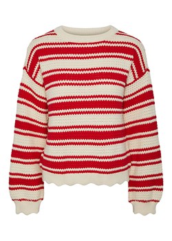 Pieces Sweter w kolorze czerwono-kremowym ze sklepu Limango Polska w kategorii Swetry damskie - zdjęcie 173674446