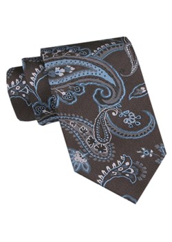 Klasyczny Krawat Męski CHATTIER - Brąz, Niebieskie Paisley KRCH1380 ze sklepu JegoSzafa.pl w kategorii Krawaty - zdjęcie 173674826