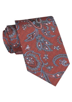 Klasyczny Krawat Męski CHATTIER - Miedziany Kolor, Kwiatowe Akcenty KRCH1381 ze sklepu JegoSzafa.pl w kategorii Krawaty - zdjęcie 173674836