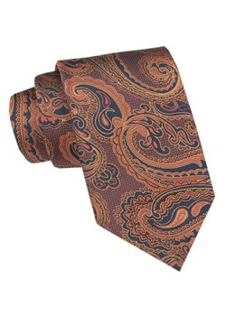 Klasyczny Krawat Męski CHATTIER - Miedziany Pomarańcz, Orientalny Wzór KRCH1379 ze sklepu JegoSzafa.pl w kategorii Krawaty - zdjęcie 173674838
