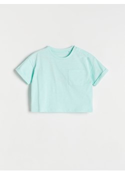 Reserved - Bawełniany t-shirt - turkusowy ze sklepu Reserved w kategorii Koszulki niemowlęce - zdjęcie 173676349
