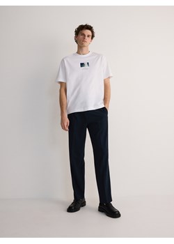 Reserved - T-shirt oversize z nadrukiem - kremowy ze sklepu Reserved w kategorii T-shirty męskie - zdjęcie 173676368