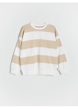 Reserved - Bluza oversize w paski - złamana biel ze sklepu Reserved w kategorii Bluzy chłopięce - zdjęcie 173676559