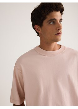 Reserved - Bawełniany t-shirt boxy - różowy ze sklepu Reserved w kategorii T-shirty męskie - zdjęcie 173676577
