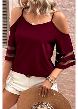 Bluzka LIROMEFA BORDO ze sklepu Ivet Shop w kategorii Bluzki damskie - zdjęcie 173677058