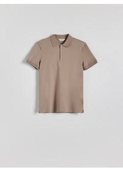 Reserved - Bawełniana koszulka polo slim - złamana biel ze sklepu Reserved w kategorii T-shirty męskie - zdjęcie 173677907