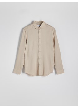 Reserved - Koszula regular z lnem - beżowy ze sklepu Reserved w kategorii Koszule męskie - zdjęcie 173677955