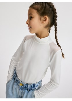 Reserved - Bluzka z przezroczystymi wstawkami - złamana biel ze sklepu Reserved w kategorii Bluzki dziewczęce - zdjęcie 173677959