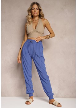 Niebieskie Spodnie Joggery z Gumką w Pasie Canie ze sklepu Renee odzież w kategorii Spodnie damskie - zdjęcie 173678077