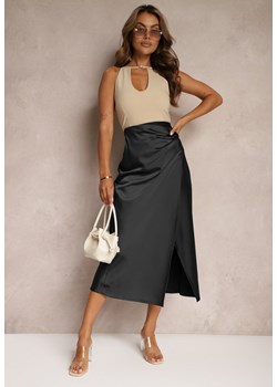 Czarna Spódnica o Kopertowym Kroju High Waist Onadea ze sklepu Renee odzież w kategorii Spódnice - zdjęcie 173678358