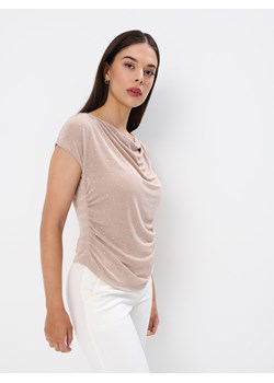 Mohito - Beżowa bluzka z marszczeniami - beżowy ze sklepu Mohito w kategorii Bluzki damskie - zdjęcie 173680907