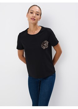 Mohito - T-shirt z ozdobnym elementem - czarny ze sklepu Mohito w kategorii Bluzki damskie - zdjęcie 173681048