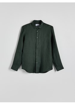 Reserved - Lniana koszula regular fit - zielony ze sklepu Reserved w kategorii Koszule męskie - zdjęcie 173681418
