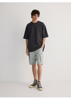 Reserved - Gładki T-shirt oversize - ciemnoszary ze sklepu Reserved w kategorii T-shirty męskie - zdjęcie 173681499