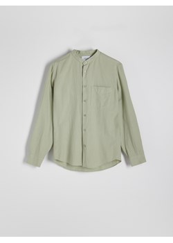 Reserved - Koszula regular fit z domieszką lnu - jasnozielony ze sklepu Reserved w kategorii Koszule męskie - zdjęcie 173681635