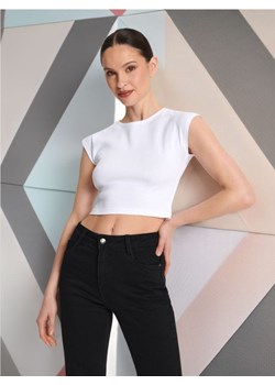 Sinsay - Koszulka crop top - biały ze sklepu Sinsay w kategorii Bluzki damskie - zdjęcie 173683037