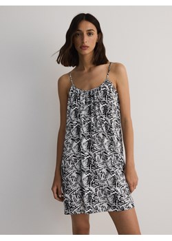 Reserved - Sukienka z wiskozą i lnem - wielobarwny ze sklepu Reserved w kategorii Sukienki - zdjęcie 173684309