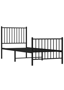 Czarne pojedyncze łóżko metalowe 90x200 cm - Romaxo ze sklepu Edinos.pl w kategorii Łóżka i materace - zdjęcie 173684785