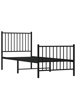 Czarne pojedyncze łóżko metalowe 90x200 cm - Fiver ze sklepu Edinos.pl w kategorii Łóżka i materace - zdjęcie 173684785