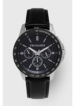 Trussardi zegarek męski kolor czarny R2451153002 ze sklepu ANSWEAR.com w kategorii Zegarki - zdjęcie 173685817