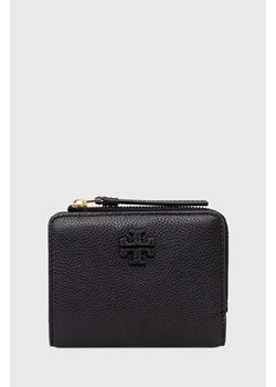 Tory Burch portfel skórzany McGraw Bi-Fold damski kolor czarny 158904.001 ze sklepu ANSWEAR.com w kategorii Portfele damskie - zdjęcie 173685927