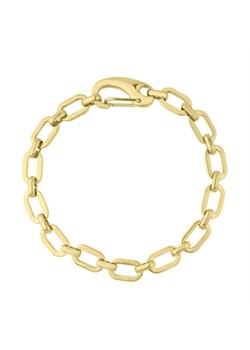 Złota bransoletka damska łańcuch z prostokątnymi dużymi ogniwami stal szlachetna ze sklepu manoki.pl w kategorii Bransoletki - zdjęcie 173686099
