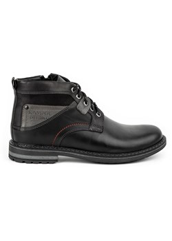 Buty męskie trzewiki zimowe skórzane 152KAM czarne ze sklepu butyolivier w kategorii Buty zimowe męskie - zdjęcie 173687176