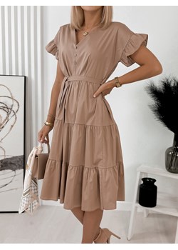 sukienka wioleta karmelowa one size ze sklepu UBRA w kategorii Sukienki - zdjęcie 173687577