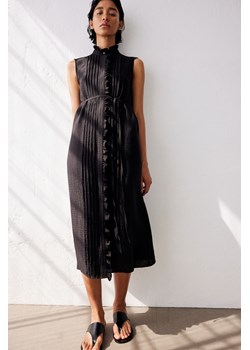 H & M - Muślinowa sukienka z falbankami - Czarny ze sklepu H&M w kategorii Sukienki - zdjęcie 173688248