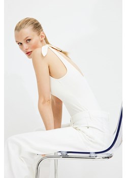 H & M - Body na wiązanych ramiączkach - Biały ze sklepu H&M w kategorii Bluzki damskie - zdjęcie 173688279