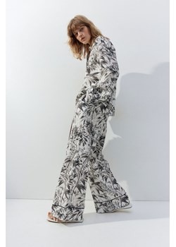 H & M - Szerokie spodnie bez zapięcia - Szary ze sklepu H&M w kategorii Spodnie damskie - zdjęcie 173688298