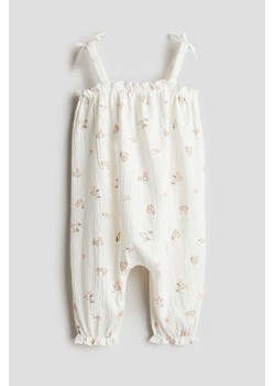 H & M - Kombinezon z kreszowanego dżerseju - Biały ze sklepu H&M w kategorii Odzież dla niemowląt - zdjęcie 173688326