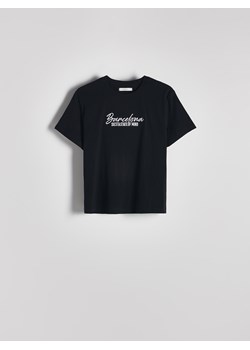 Reserved - T-shirt z haftem - czarny ze sklepu Reserved w kategorii Bluzki damskie - zdjęcie 173692946