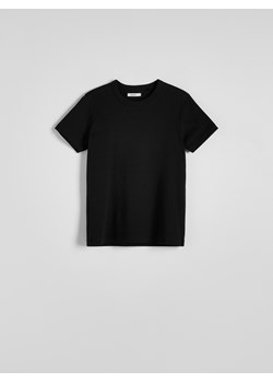 Reserved - T-shirt HEAVY COTTON - czarny ze sklepu Reserved w kategorii Bluzki damskie - zdjęcie 173694159