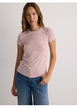 Reserved - Prążkowany t-shirt z modalem - pastelowy róż ze sklepu Reserved w kategorii Bluzki damskie - zdjęcie 173694747