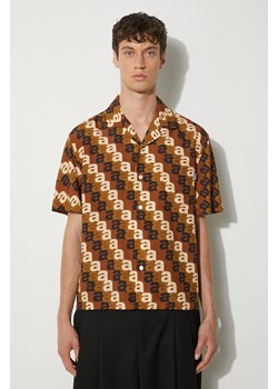 Awake NY koszula A Print Camp męska kolor brązowy relaxed SP24-TP005 ze sklepu PRM w kategorii Koszule męskie - zdjęcie 173695176