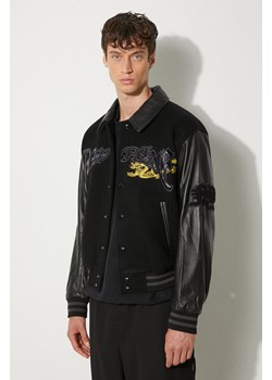 Awake NY kurtka wełniana Varsity Jacket kolor czarny przejściowa oversize SP24-OT001 ze sklepu PRM w kategorii Kurtki męskie - zdjęcie 173695186