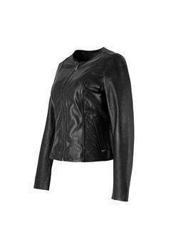 Damska kurtka skórzana klasyczna czarna ze sklepu WITTCHEN w kategorii Kurtki damskie - zdjęcie 173695769
