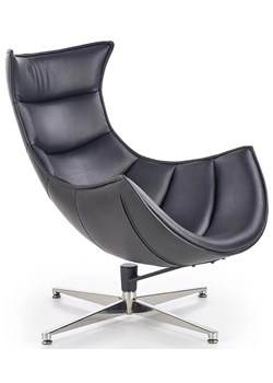 Czarny skórzany fotel jajo do pokoju - Lavos ze sklepu Edinos.pl w kategorii Fotele - zdjęcie 173695995