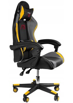 Czarno-żółte ergonomiczne krzesło biurowe komputerowe - Crialo ze sklepu Edinos.pl w kategorii Fotele - zdjęcie 173696095
