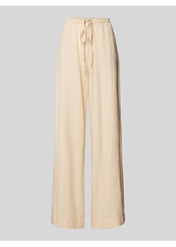 Spodnie lniane z szeroką nogawką i elastycznym pasem model ‘Mirilla’ ze sklepu Peek&Cloppenburg  w kategorii Spodnie damskie - zdjęcie 173696747