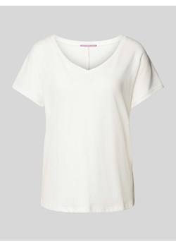 T-shirt lniany z dekoltem w serek ze sklepu Peek&Cloppenburg  w kategorii Bluzki damskie - zdjęcie 173696755