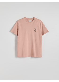Reserved - T-shirt regular z nadrukiem - brudny róż ze sklepu Reserved w kategorii T-shirty męskie - zdjęcie 173698289