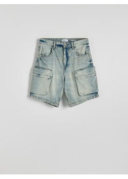 Reserved - Jeansowe szorty cargo - niebieski ze sklepu Reserved w kategorii Spodenki męskie - zdjęcie 173698295