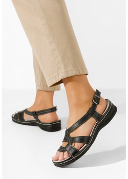Czarne sandały damskie skórzane Zinga ze sklepu Zapatos w kategorii Sandały damskie - zdjęcie 173699169