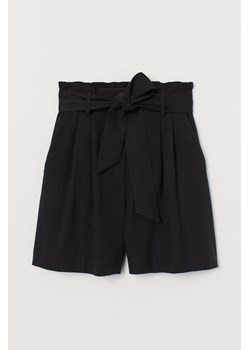 H & M - Szorty z wiązanym paskiem - Czarny ze sklepu H&M w kategorii Szorty - zdjęcie 173700087