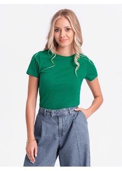 T-shirt damski basic 001SLR - zielony ze sklepu Edoti w kategorii Bluzki damskie - zdjęcie 173700487