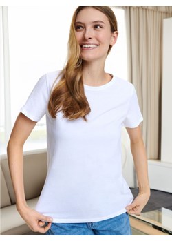 Sinsay - Gładka koszulka z krótkim rękawem - biały ze sklepu Sinsay w kategorii Bluzki damskie - zdjęcie 173701288